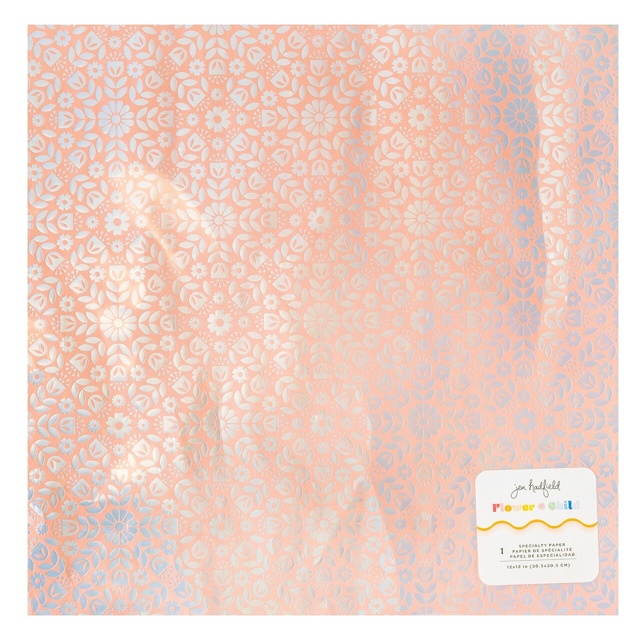 Jen Hadfield Flower Child Specialty Paper 12"X12"-Foiled Pearlescent